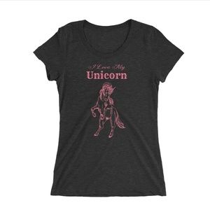 Boho I Love My Unicorn Rayon Blend T-Shirt Size L A018